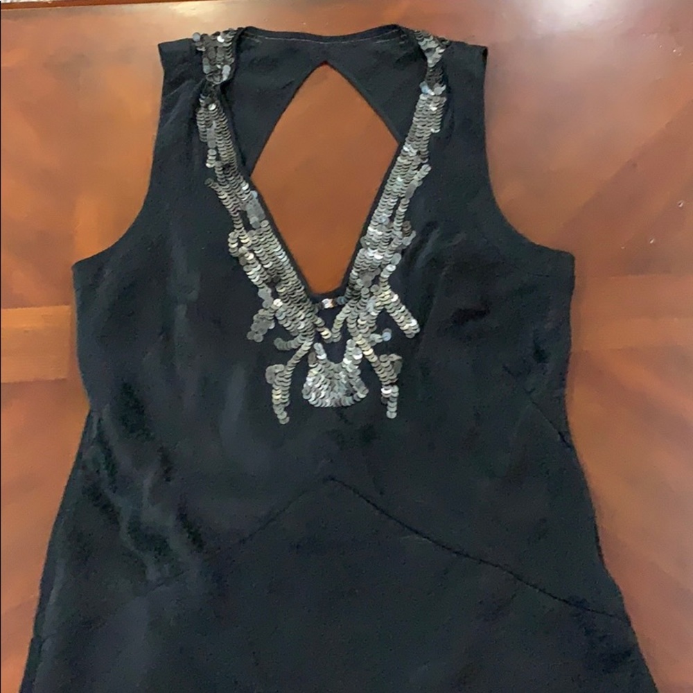 Yaya Aflalo silk sequined open back tank